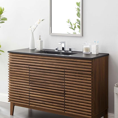 Modway EEI-5072-BLK Cayman 48" Single Basin Bathroom Sink, Black
