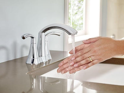 Moen Glyde Chrome Two-Handle High Arc Centerset Bathroom Faucet, 6172