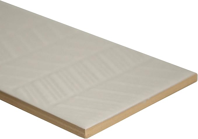 M S International Urbano Crema 3D Mix Glossy Ceramic Subway Tile for Bathroom, Kitchen Backsplash, Accent Wall, and Shower Wall, Sample