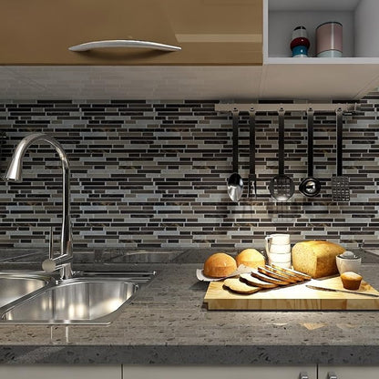 Art3d Peel and Stick Stone Wall Tile, 11.8" x 11.8", 10-Sheet, Brown Marble | Moisture Resistant, Strong Adhesive, Sturdy, Cleanable, Easy to Install, for Kitchen, Laundry Room, Ideal for New Home Buyers