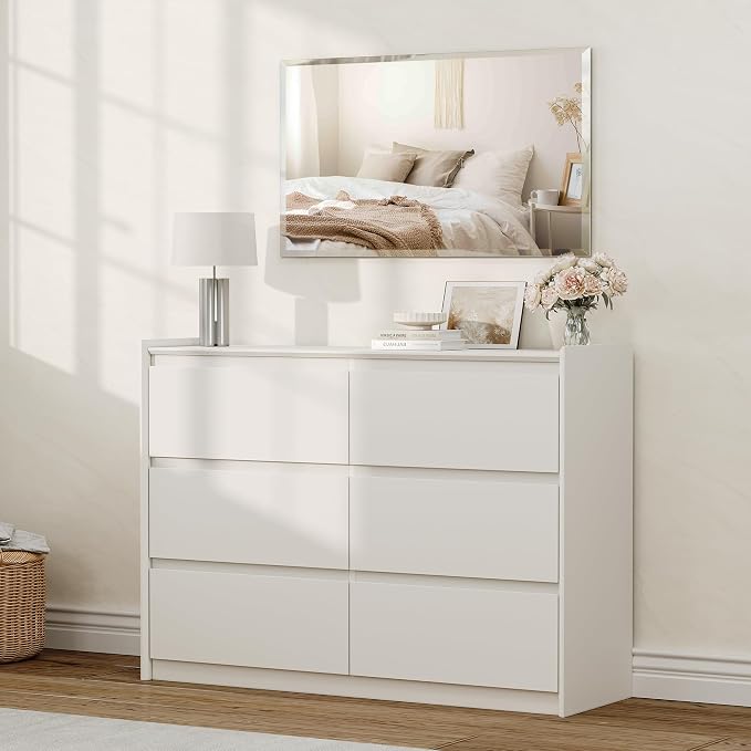 24"x36" Frameless Beveled Rectangular Bathroom Mirror for Over Sink | Broad coverage balances wider vanities and double-sink layouts, while polished edges keep the wall open, bright and refined