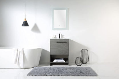 Phoenix 24 Inch Bathroom Vanity with Sink – Modern Design, Soft-Close Doors, Storage Drawers, Durable Build – Classic Grey Vanity for Small Bathrooms (Full Assembly Required)