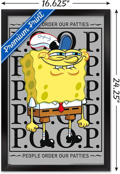Trends International Nickelodeon Spongebob - P.O.O.P. Wall Poster, 22.4L x 14.7W, Black Framed Version