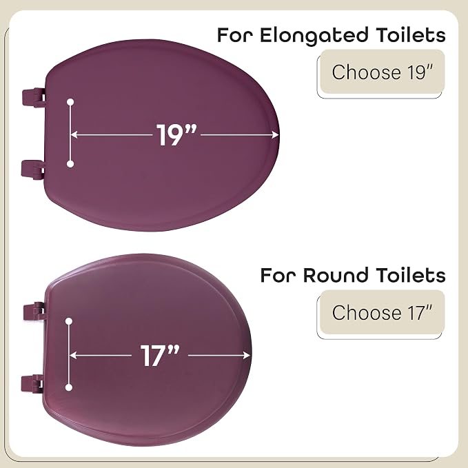 Soft Standard Vinyl Toilet Seat, Burgundy, 17 in | Toilet-Seat Construction: Contoured Seat Profile and Durable Finish Create a Polished Fixture Update.
