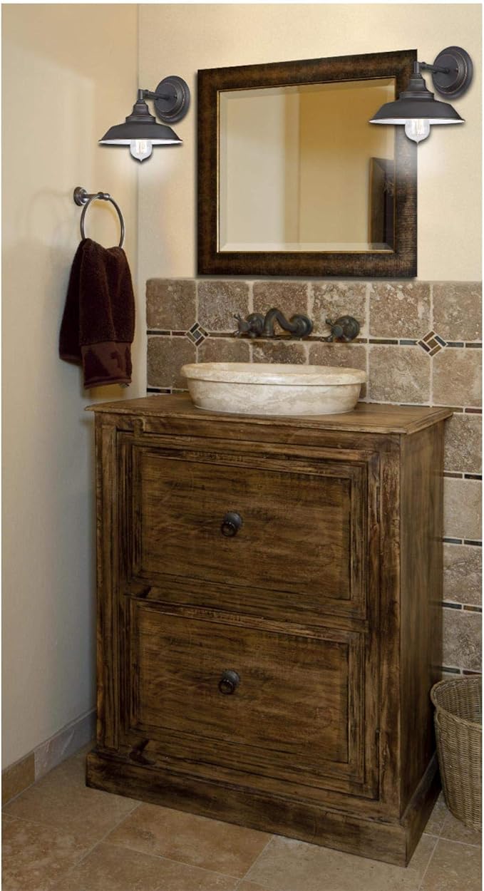 Westinghouse 6343500 Indoor Wall Fixture, 1-Light Sconce, Oil Rubbed Bronze - White Interior