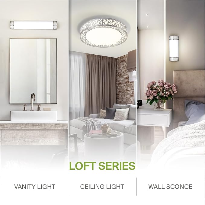 ASD 18 Inch LED Bathroom Vanity Light, 5CCT 2700K-5000K 20W, Dimmable Bathroom Light Fixtures, Modern Vanity Lights for Bathroom Lighting Fixtures Over Mirror, Wall Light Bar, Brushed Nickel, ETL