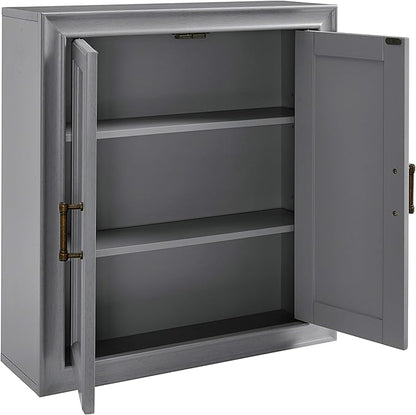 Crosley Furniture Tara Wall Mounted Bathroom Storage Medicine Cabinet with Shelves, Vintage Gray