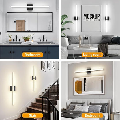 Modern Black Vanity Light Bar 32 Inch, 24W 5CCT Dimmable Bathroom Light Fixtures LED Wall Lighting Fixture