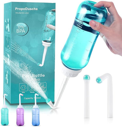Peri Bottle for Travel Bidet - Care,Portable Travel Squeeze Bottle Bidet for Women Personal Hygiene Cleaning,2 Tubes for Baby Mom and 16.9OZ(Green)
