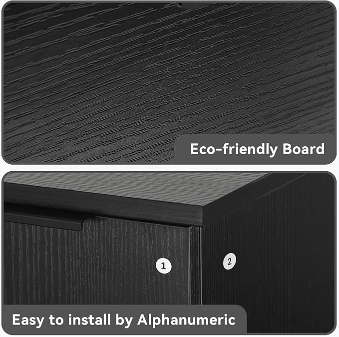 28 Inch Black Floating Bathroom Vanity with 2-Door and 1-Drawer, Modern Wall Mounted Cabinet Without Sink