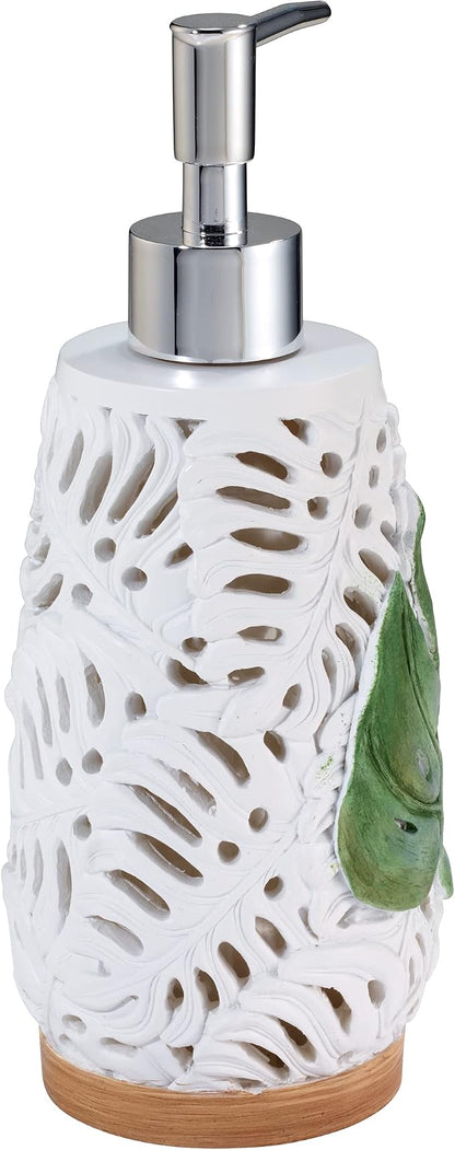 Avanti Linens - Soap Dispenser/Lotion Pump, Palm Tree Leaves Inspired Home Decor (Viva Palm Collection)