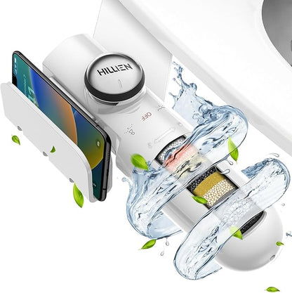 Ultra-Slim Bidet Attachment for Toilet with Filter, Chlorine-Free Fresh Water, pH balance, Non-Electric Bidet Toilet Seat Attachment with Pressure Controls, Dual Nozzles(Frontal/Rear),No Gaps No Leaks