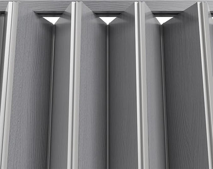 SmartStandard 48" x 80" Accordion Doors Interior, Double Walled, Grey | Easy to Assemble, Save Space, PVC Accordion Folding Doors for Closet Doorway Basement, with Track and Hardware