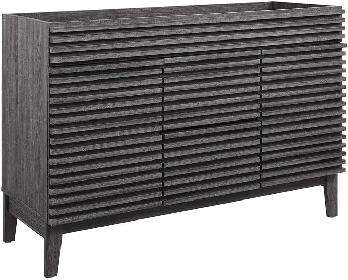 Modway Render 48" Double Sink Compatible (Not Included) Bathroom Vanity Cabinet in Charcoal