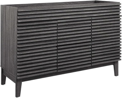 Modway Render 48" Double Sink Compatible (Not Included) Bathroom Vanity Cabinet in Charcoal