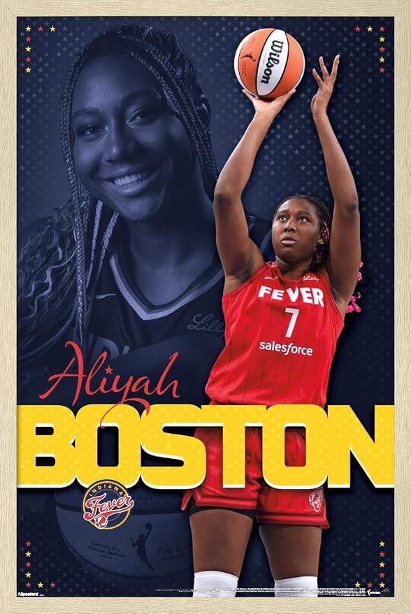 Trends International WNBA Indiana Fever - Aliyah Boston 25 Wall Poster, 22.4L x 14.7W, Blonde Framed Version