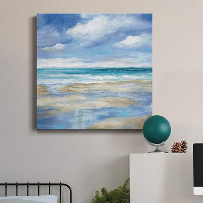 Renditions Gallery Washy Coast Wall Art, Premium Gallery Wrapped Canvas Decor, Ready to Hang, 24 in H x 24 in W, Made in America Print