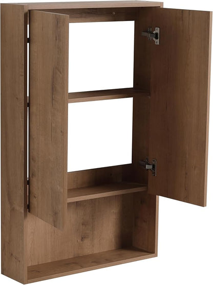 24'' Floating Bathroom Wall Cabinet with Soft Close Doors, 24 Inch Wall Mount Cabinet, Space Saving Storage for Towels & Toiletries, KD Assembly Moisture Resistant Design, Imitative Oak