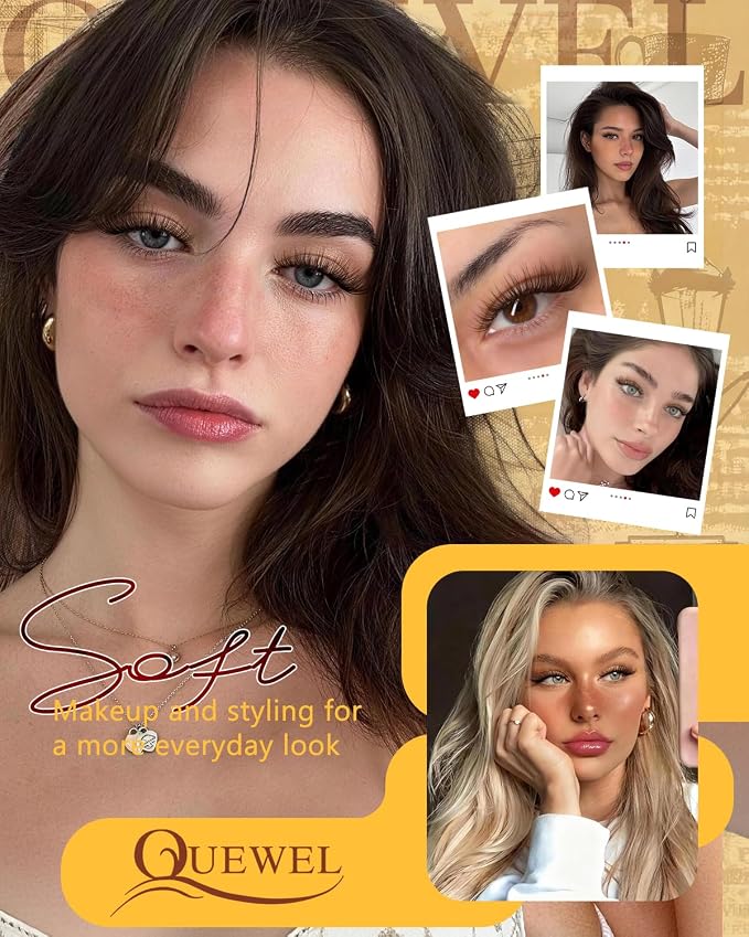 QUEWEL Lash Clusters Wispy Eyelash Clusters 300 Pcs Natural Cluster Eyelash | Extensions C Curl, Mixed Length 10-16mm DIY Individual Lashes Cluster at Home for Countless Stunning Looks (QU45-Brown)