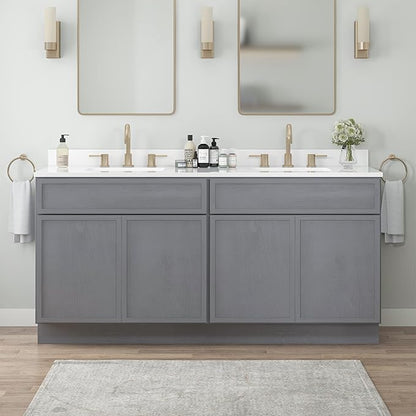 Vanity Art 78 Inch Bathroom Vanity Base Cabinet Double Sink Top (Without Sink), Soft Closing Door, Storage Unassembled Cabinet, Smoke Grey, 2ea 39 Inch Cabinet Combo