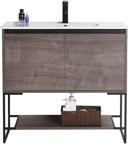 36" Inch Bathroom Vanity and Sink, Knob Free Design - Urbania Collection