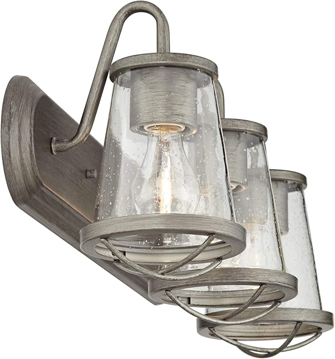 Designers Fountain Darby 3-Light Bathroom Vanity Light Fixture, Weathered Iron, 87003-WI