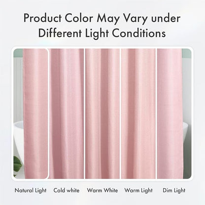AmazerBath Waffle Shower Curtain, Stall Shower Curtain, Blush Pink Shower Curtain Fabric, Hotel Quality Bathroom Shower Curtains, Heavy Duty, 36 x 72 Inches