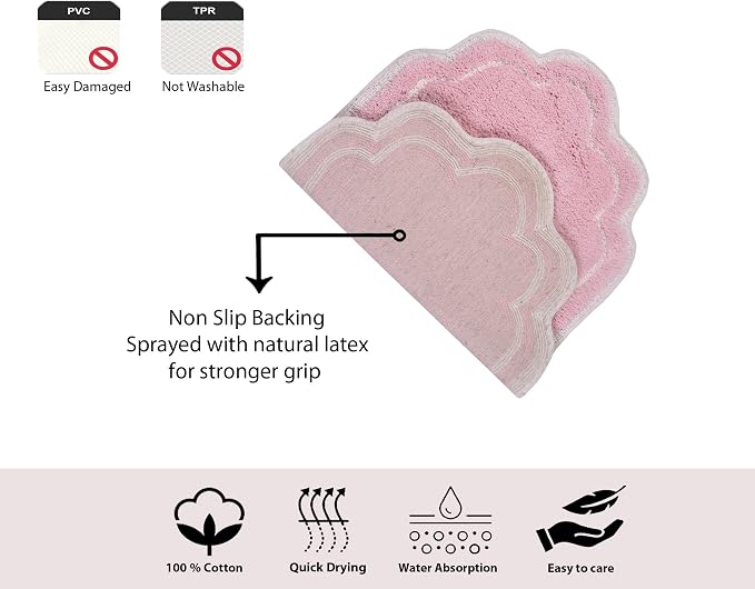 Home Weavers Allure Collection Toilet Lid Seat Cover, Elastic Edges, 100% Cotton Soft Universal Fit for Standard Oblong Round Elongated Bath Room Bowl Lids, Washable, 18"x18" Toilet Lid Cover, Pink