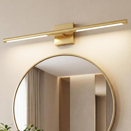 30 Inch Bathroom Light Fixtures, 16W 3CCT Dimmable CRI90 Brushed Gold LED Vanity Lighting Fixtures Over Mirror, 360° Rotatable Modern Bathroom Vanity Light Bar, AD-W9465-L75-GD