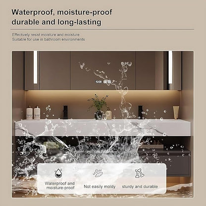 Bathroom Vanity with Sink - Single/Double Sink Bathroom Vanity Cabinet & LED Smart Defogger Mirror Cabinet Set, Modern Floating Vanity, Wall-Mounted Installation (52",Double Sink)