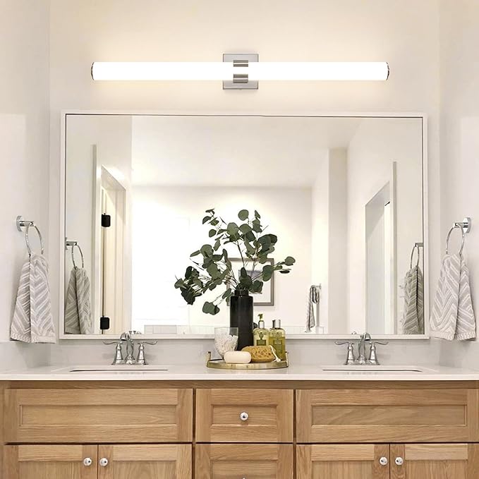 Bathroom Vanity Light Fixtures - 39 Inch Brushed Nickel Bathroom Lights Over Mirror, 36W 3000K Dimmable LED Vanity Light Bar Modern Wall Sconce Light for Mirror Living Room Gallery Hallway