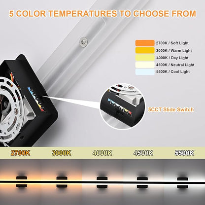 31.6 Inch LED Vanity Light for Bathroom Lighting Fixture Over Mirror, 36W 5CCT Dimmable Black Vanity Lighting Fixtures Modern LED Wall Sconces for Bathroom Bedroom, TRIAC Compatible