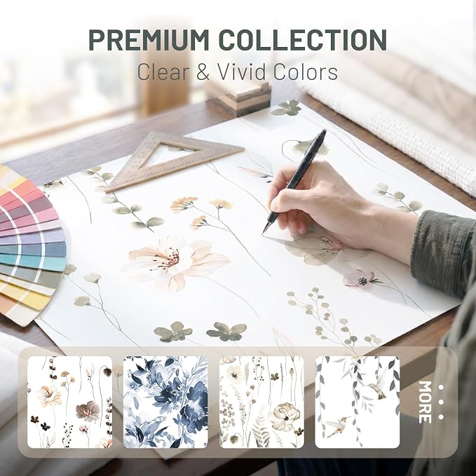 No Hook Floral Shower Curtain with Liner, Khaki, 71x74 | Snap in Liner, 3 in 1, Water Repellent, Easy Install, Machine Washable, Hotel Style for Bathroom, Watercolor Pattern