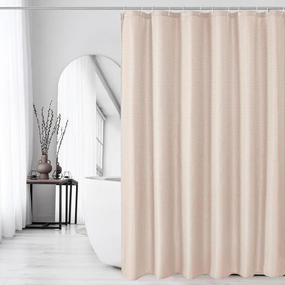 Blush Pink Fabric Shower Curtain, 72 X 72 | Cloth-Textured Shower Curtain for Bathroom - Soft Cloth & Hotel Spa Luxury, Water Repellent, Machine Washable