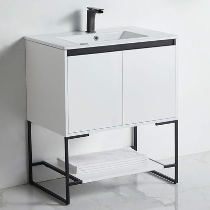 30 Inch Bathroom Vanity with Sink - Modern Knob Free Design, Elegant Space-Saving Solution for Your Bathroom - Durable, Bathroom Vanities for a Contemporary Look - Urbania Collection