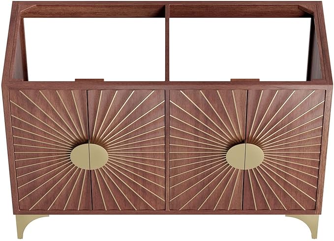 Modway Daylight Bathroom Vanity Cabinet Basin Not Included, 48" Double Sink Compatible, Walnut