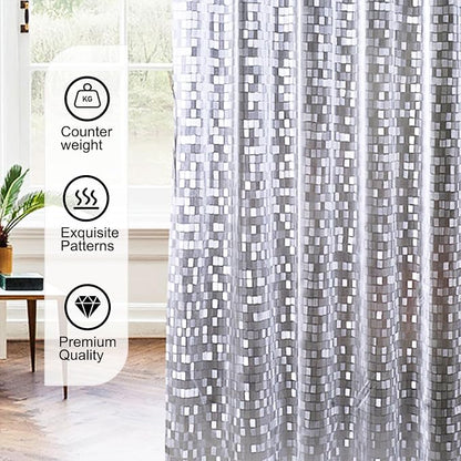 TIKABC Shower Curtain Liner, 4G PEVA Shower Liner, Plastic Peva Waterproof Shower Curtains, 72x72 inch with Grommet Holes 3 Magnetic Weights