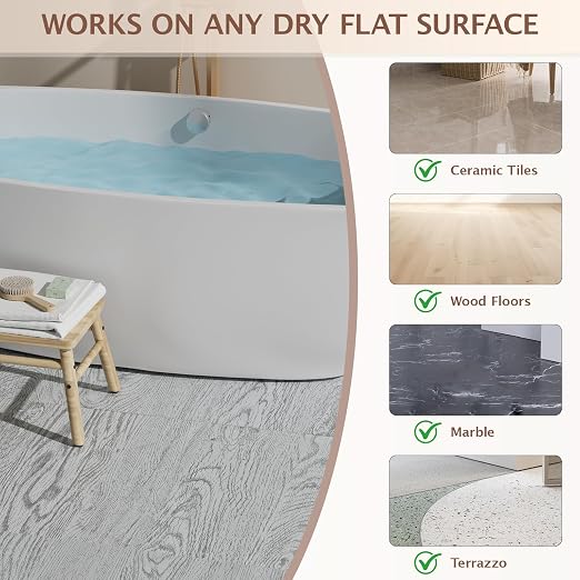 Peel and Stick Floor Tile, 20 Pcs 12" x 12" Waterproof Wood Grain Luxury Vinyl Plank Flooring, Easy DIY Self Adhesive Vinyl Floor for Bathroom, Kitchen, Living Room, White Washed Oak