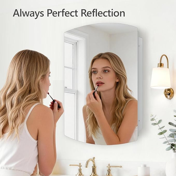 22x30 inch Medicine Cabinet Frameless Bathroom Mirror Cabinet Recess or Surface Mounted Medicine Cabinet with Mirror Cabinet for Bathroom Living Room Toilet Kitchen