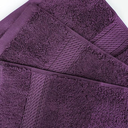 Superior Egyptian Cotton Plush & Absorbent, Face Towel Set of 6, Plum | Quick Dry, Soft Luxury Towel Set, Bath Essentials for Bathroom, Guest Bath, Spa, 2 Piece Face, Madeline Towels