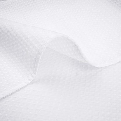 RiverDream Heavyweight Waffle No Hook Shower Curtain with Liner,White,54x80 | Dotted Waffle,Snap-in Liner,Heavy Duty,Quick Dry,Mesh Top Window,With Bottom Magnets,Hotel-Grade,Washable,Stall Long Size