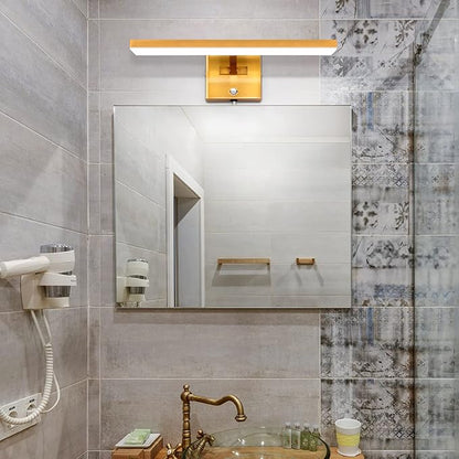 MantoLite Bathroom Lighting Fixtures Over Mirror,Plug in LED Picture Lights for Wall Dimmable Bathroom Vanity Light 15inch Cabinet Wall Sconces with Ajustable Arm Bedside Reading Lamp,Brass,6000K 8W