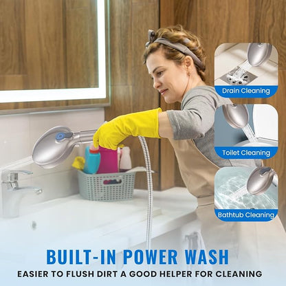 Filtered Shower Head with Handheld, High Pressure 9-Spray Modes Detachable Shower Head with Filter for Hard Water-Remove Chlorine & Impurities, 2 Filters, Brushed Nickel