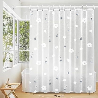 Shower Curtain Liner, 100% Waterproof Peva Shower Curtains with 3 Duty Heavy Bottom Magnets and 12 Rust Proof Grommets, 72x72 Weighted Shower Liner for Shower Stall, Bathtubs