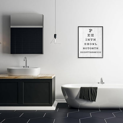 Humor Bathroom Eye Chart, 24 x 30 Inch Framed Giclée Print | Stupell Industries · By Lil' Rue · Ready to hang · Easy gift for bath or laundry · Made in USA