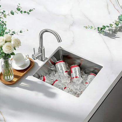 13 Inch Bar Sink Undermount 13x15 Kitchen Single Bowl Stainless Steel Small Sink Modern RV Sinks