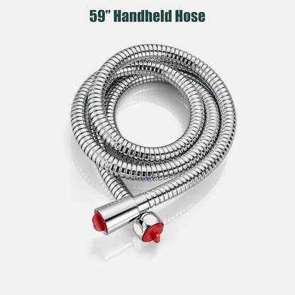 Heyalan Hand-held Shower Head Set-SUS304 Handheld Shower,Polish Chrome | SUS304 stainless steel wand, curved-style design, single rain spray, 59-inch long hose and standard 1/2-inch connection