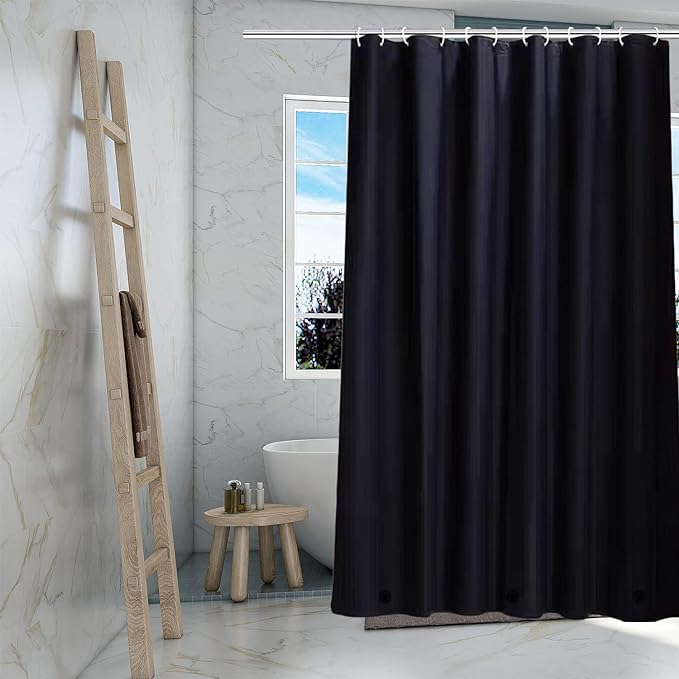Black Shower Curtain Liner 3 Pack, 4G PEVA Shower Liner, Plastic Peva Waterproof Shower Curtains, 72x72 inch with Grommet Holes 3 Magnetic Weights