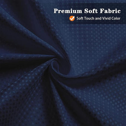 Shower Curtain Set, for Bathroom Decor 72" x 72", Modern Navy | Navy Waffle Textured Solid Waffle Textured Cloth Waterproof Matching Window Shower Curtain 36 x 30 Inches