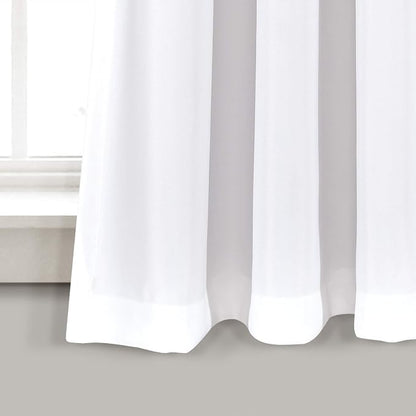 Lush Decor Weeping Flower Light Filtering Window Curtain Panels, Pair, 52"W x 63"L + 2" Header, Navy & Blue - Charming Modern Floral Curtains for Living Room, Dining Room, & Bedroom
